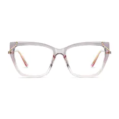 Rectangle Transparent Gray Eyeglasses