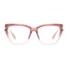 Rectangle Transparent Pink Eyeglasses