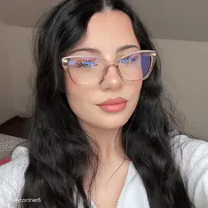Rectangle Transparent Amber Eyeglasses