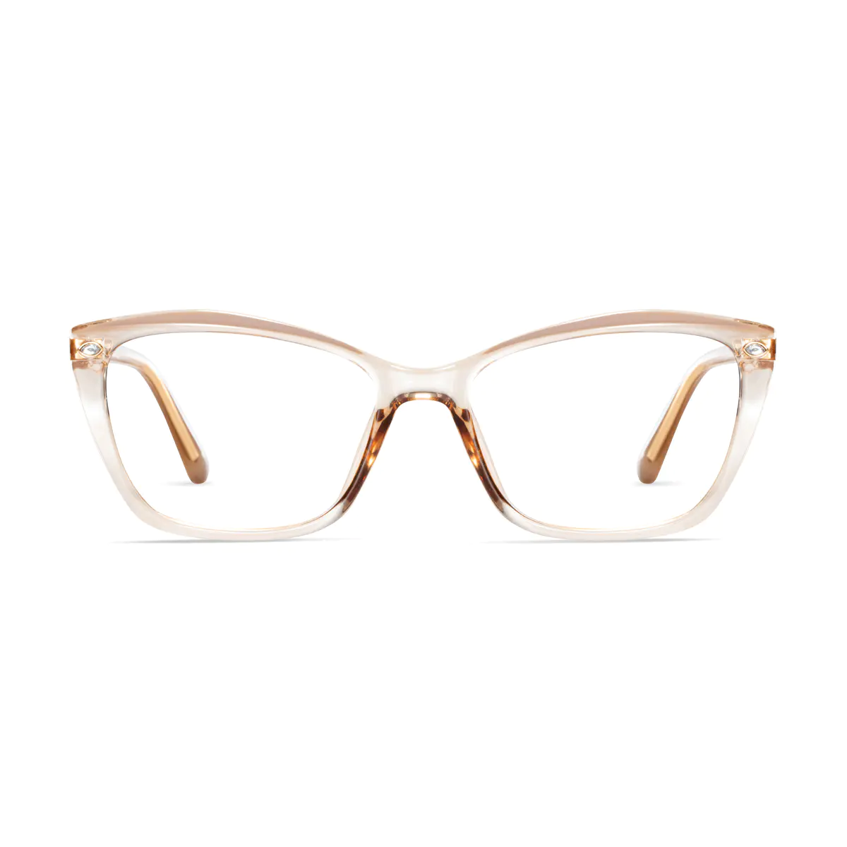 Rectangle Transparent Amber Eyeglasses