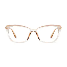 Rectangle Transparent Amber Eyeglasses