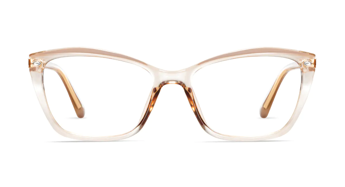 Cat-eye Transparent Amber Eyeglasses