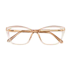 Rectangle Transparent Amber Eyeglasses