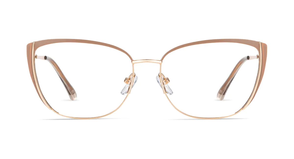 Cat-eye Brown/Gold Eyeglasses