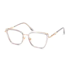 Cat-eye Transparent Gray Eyeglasses