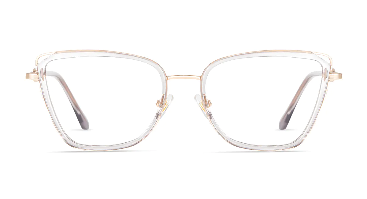 Cat-eye Transparent Gray Eyeglasses