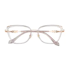 Cat-eye Transparent Gray Eyeglasses