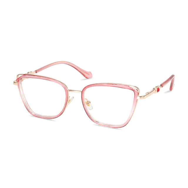 Cat-eye Transparent Pink Eyeglasses