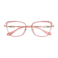 Cat-eye Transparent Pink Eyeglasses
