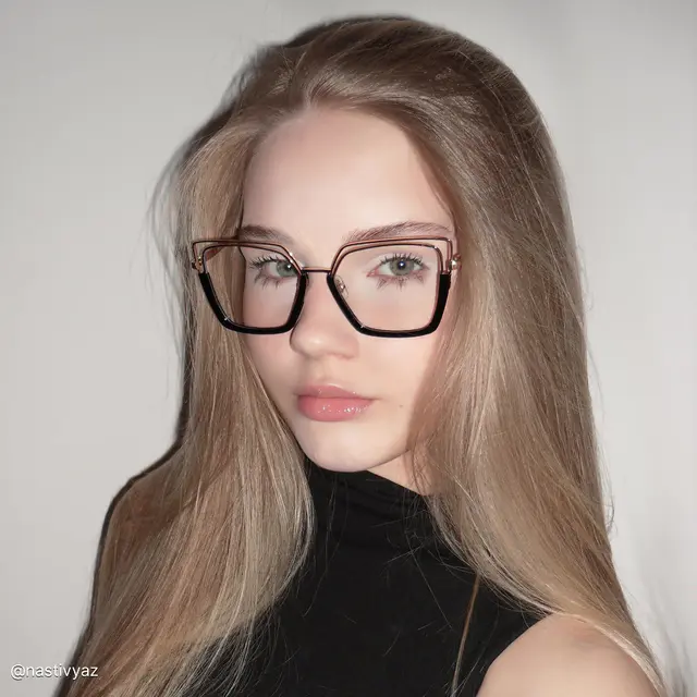 Geometric Black Gold Eyeglasses