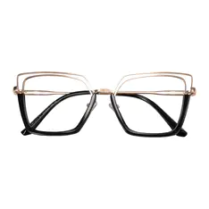 Geometric Black Gold Eyeglasses