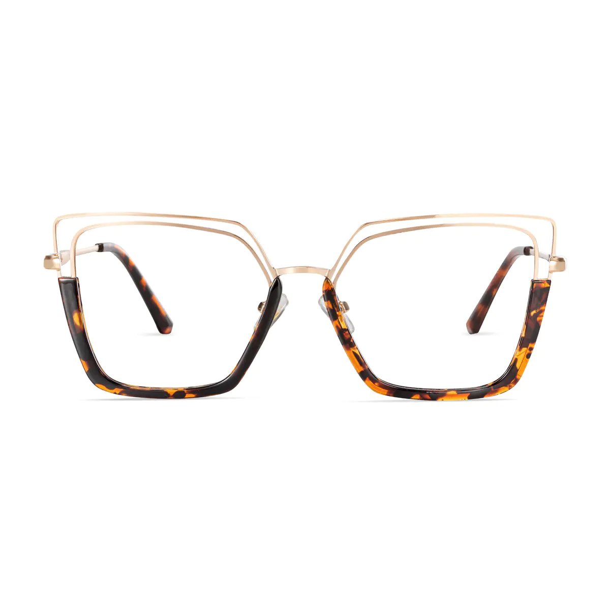 Geometric Ruby Tortoiseshell/Gold Eyeglasses