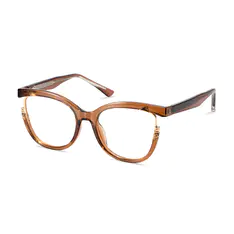 Oval Light Brown Eyeglasses