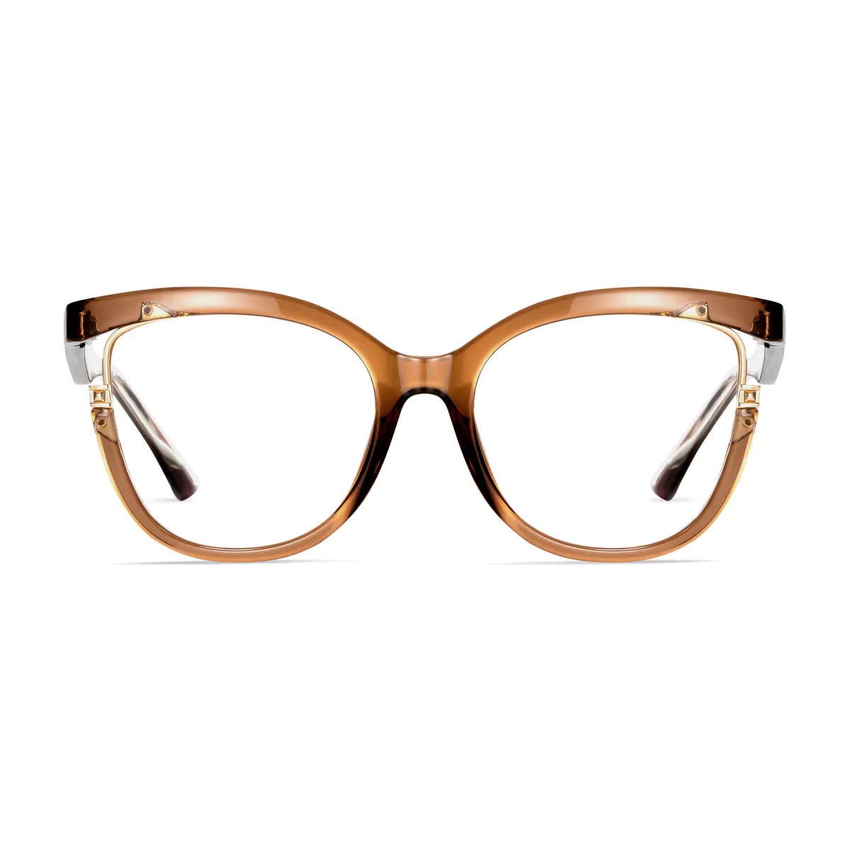 Oval Light Brown Eyeglasses