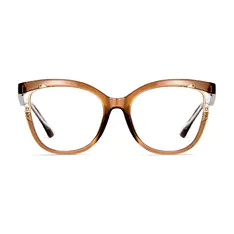 Oval Light Brown Eyeglasses