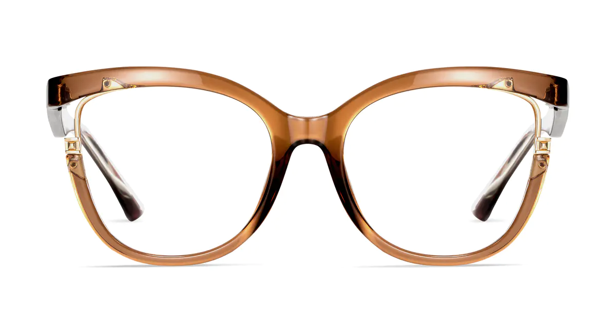 Oval Light Brown Eyeglasses