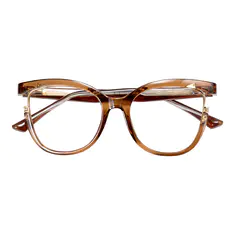 Oval Light Brown Eyeglasses