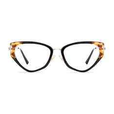 Geometric Black/Tortoiseshell Eyeglasses