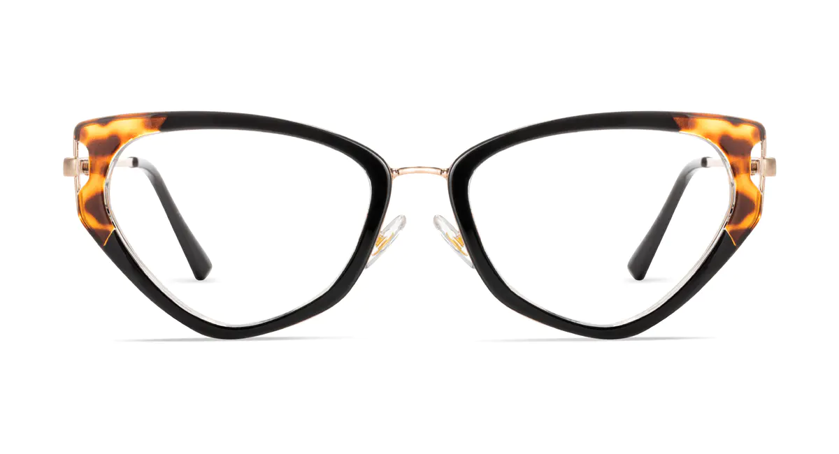 Geometric Black/Tortoiseshell Eyeglasses