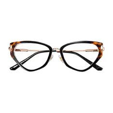 Geometric Black/Tortoiseshell Eyeglasses