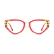 Geometric Red/Tortoiseshell Eyeglasses