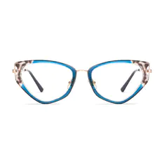 Geometric Blue/Tortoiseshell Eyeglasses