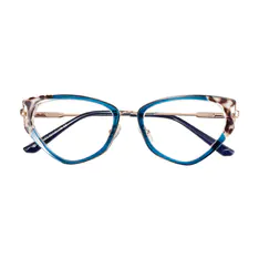 Geometric Blue/Tortoiseshell Eyeglasses