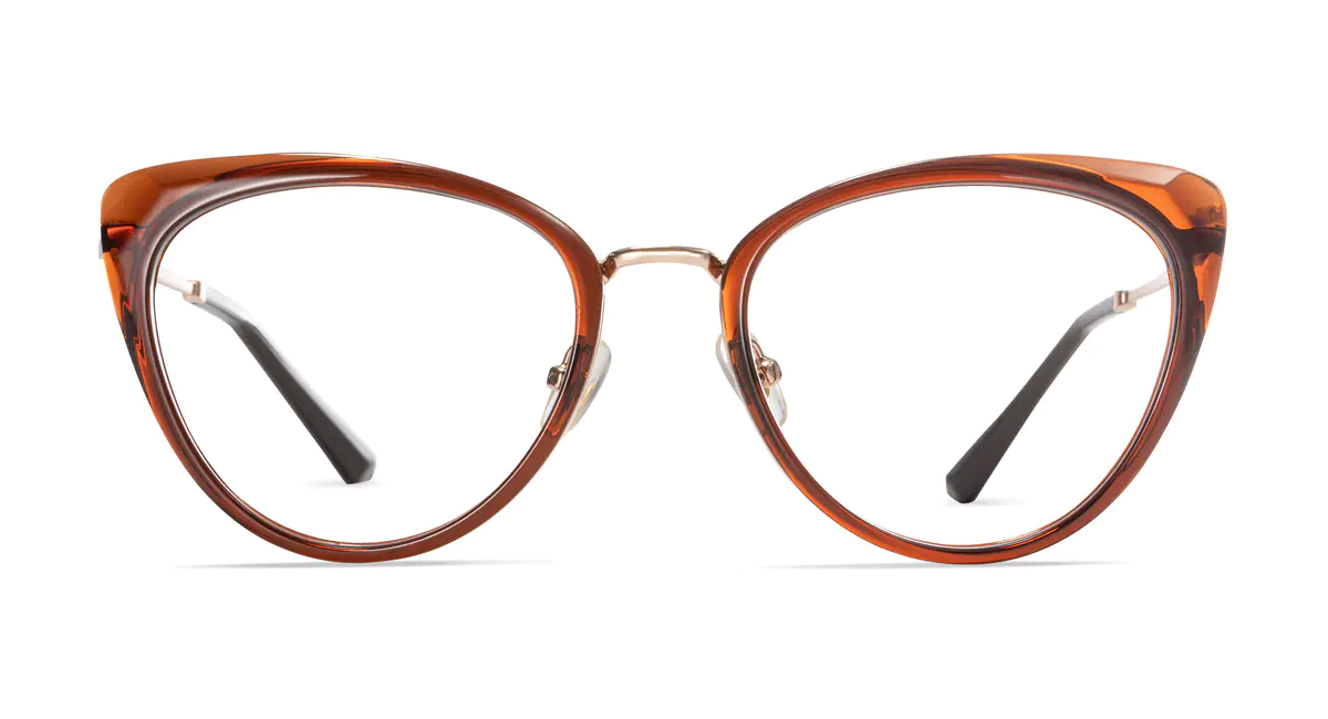 Cat-eye Transparent Amber Eyeglasses