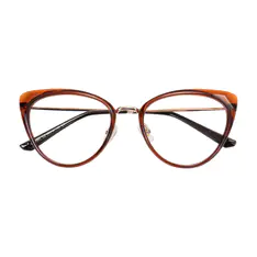 Cat-eye Transparent Amber Eyeglasses