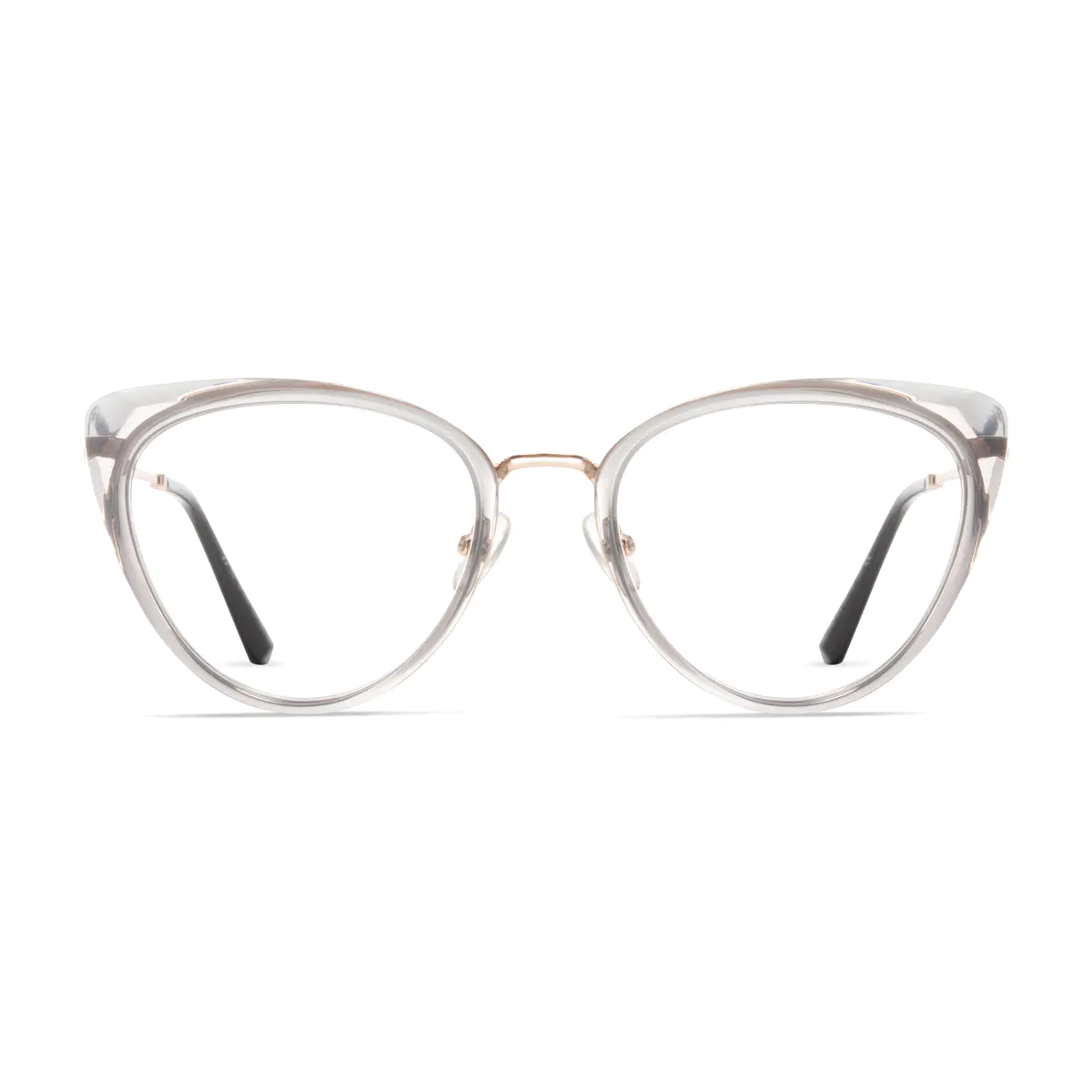 Cat-eye Transparent Gray Eyeglasses