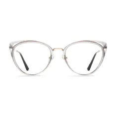 Cat-eye Transparent Gray Eyeglasses