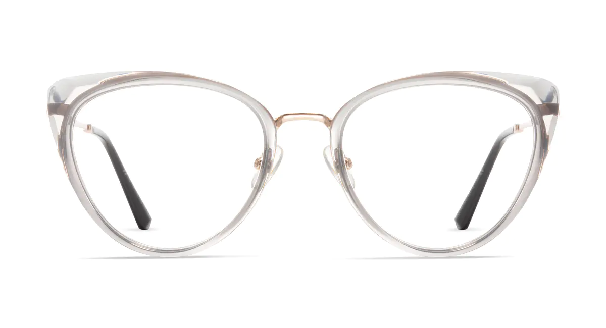 Cat-eye Transparent Gray Eyeglasses
