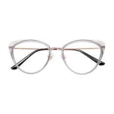 Cat-eye Transparent Gray Eyeglasses