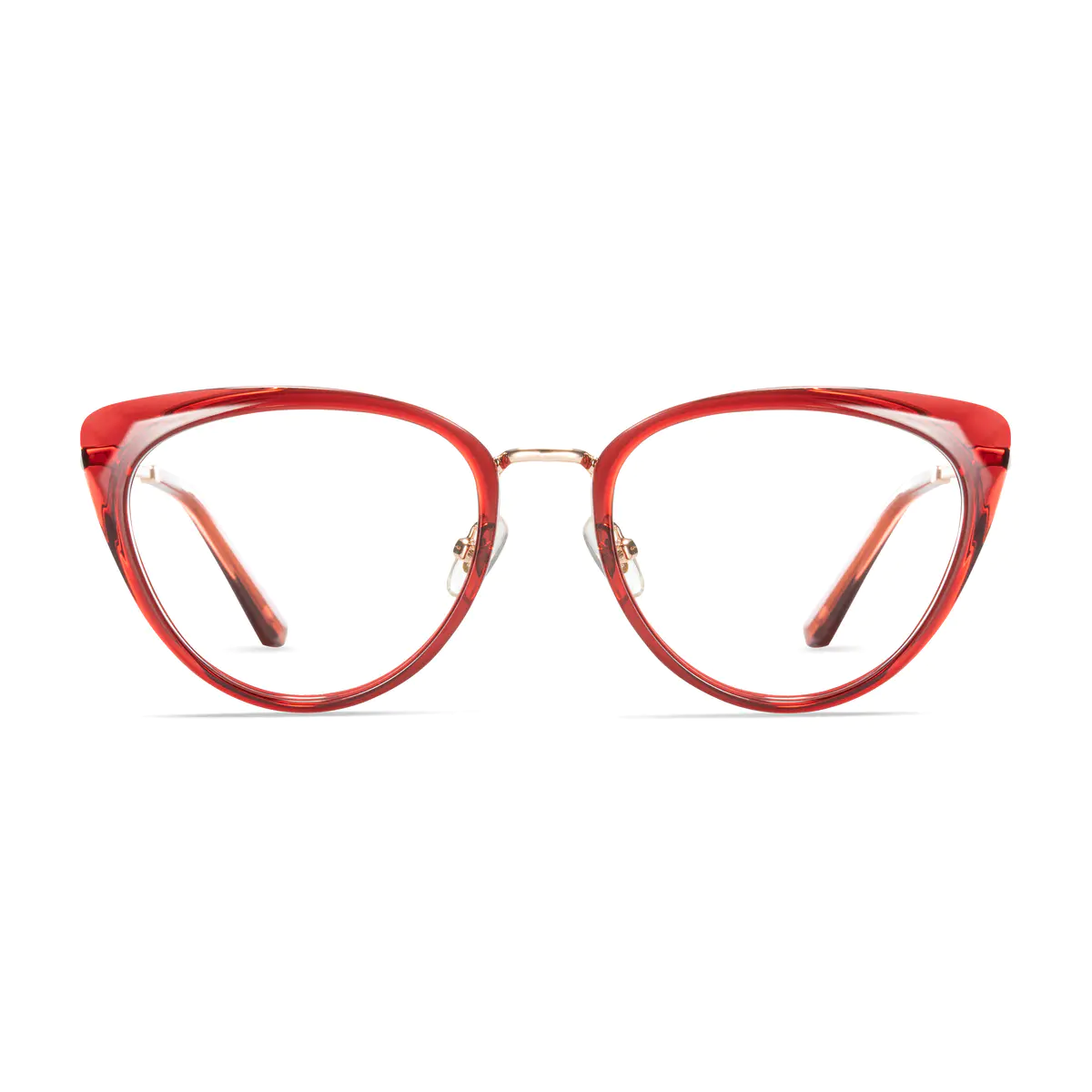 Cat-eye Transparent Red Eyeglasses