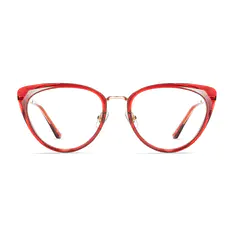 Cat-eye Transparent Red Eyeglasses