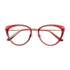 Cat-eye Transparent Red Eyeglasses