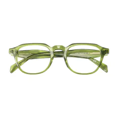 Square Transparent Green Eyeglasses