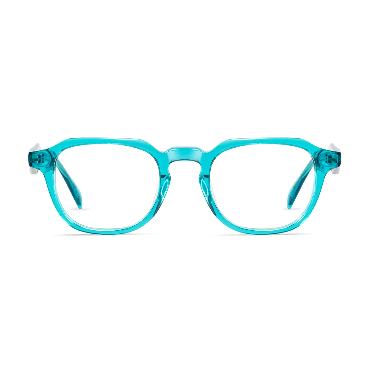 Square Transparent Blue Eyeglasses