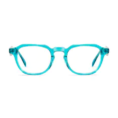 Square Transparent Blue Eyeglasses