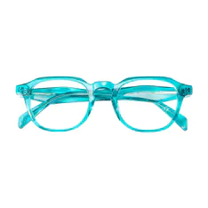 Square Transparent Blue Eyeglasses
