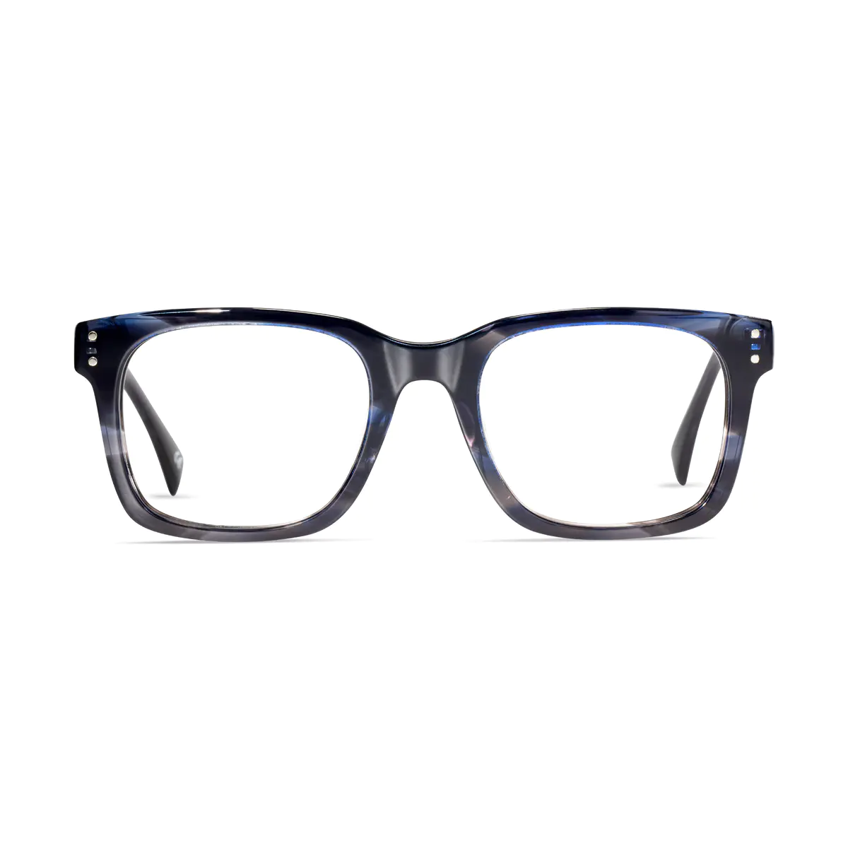 Square Transparent Blue Eyeglasses