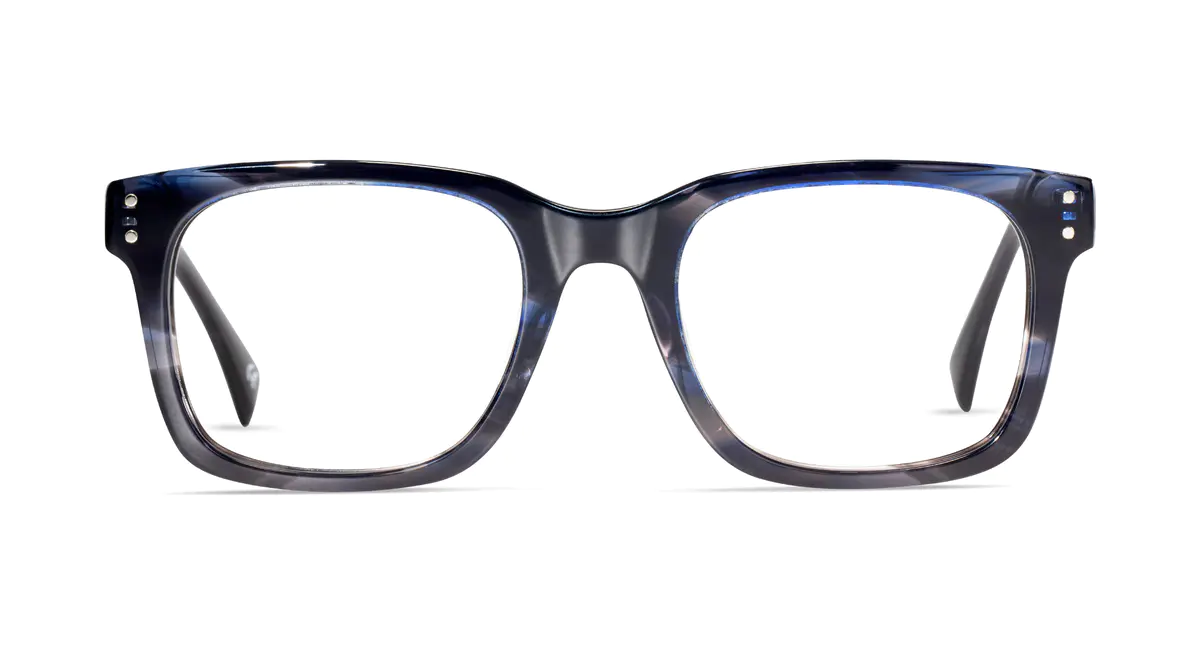 Square Transparent Blue Eyeglasses