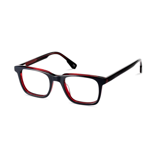Rectangle Transparent Red Eyeglasses
