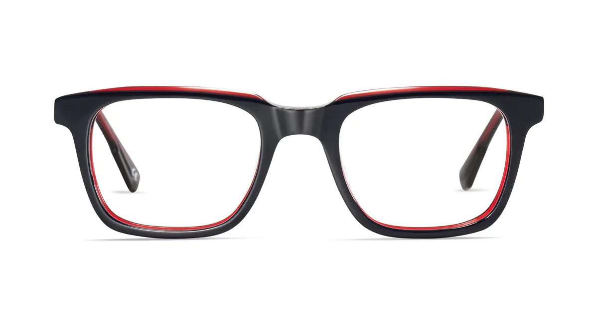 Rectangle Transparent Red Eyeglasses
