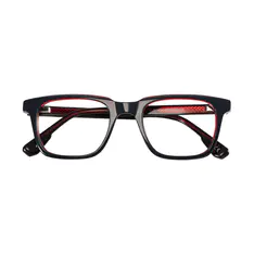 Rectangle Transparent Red Eyeglasses