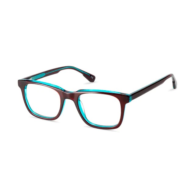 Rectangle Transparent Blue Eyeglasses