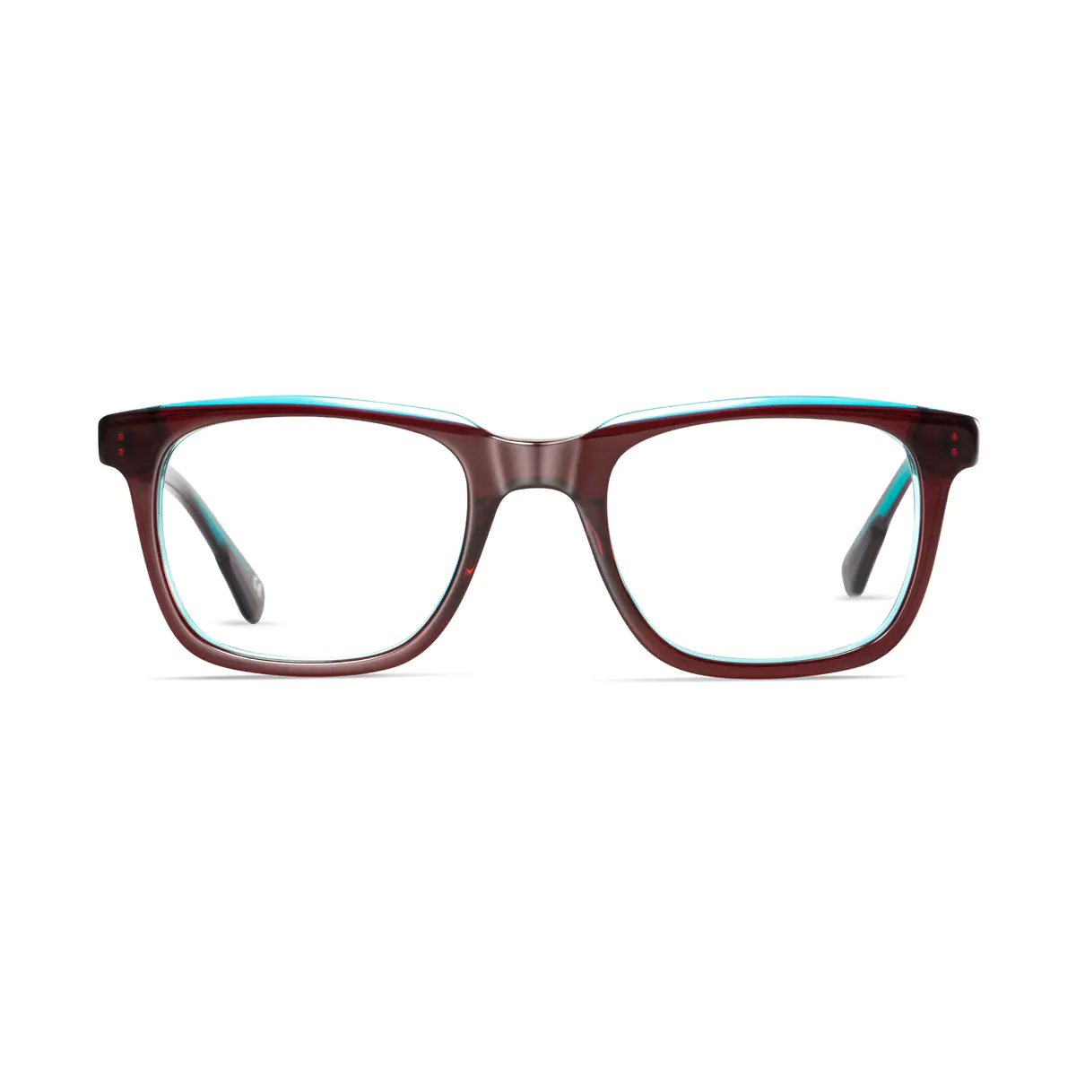 Rectangle Transparent Blue Eyeglasses