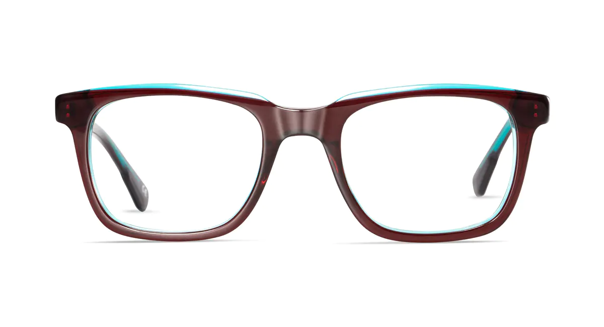 Rectangle Transparent Blue Eyeglasses