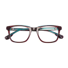 Rectangle Transparent Blue Eyeglasses