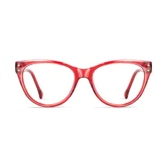 Cat-eye Transparent Red Eyeglasses